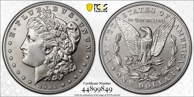 2021-D $1 Morgan Dollar 100th Anniversary MS70