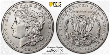 2021-S $1 Morgan Dollar 100th Anniversary MS70