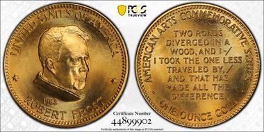 1983 AV Medal Robert Frost MS67