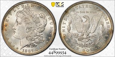 1887-O $1 VAM 2, Double 1, Triple 7 MS62