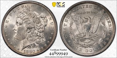 1880 $1 VAM 39A, Partial E MS63