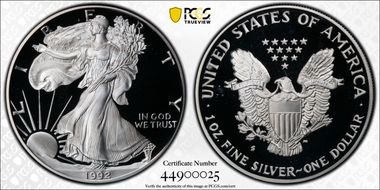 1992-S $1 Silver Eagle PR69DCAM