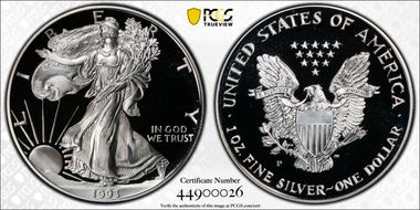 1993-P $1 Silver Eagle PR69DCAM