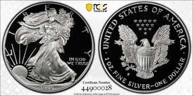 1995-P $1 Silver Eagle PR69DCAM