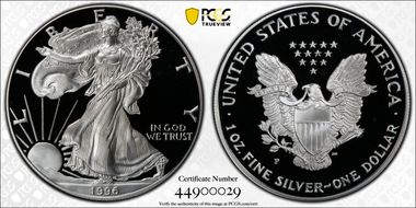 1996-P $1 Silver Eagle PR69DCAM