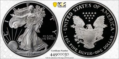 1997-P $1 Silver Eagle PR69DCAM