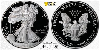 2002-W $1 Silver Eagle PR69DCAM