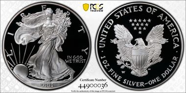 2003-W $1 Silver Eagle PR70DCAM