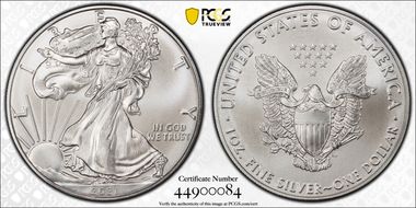 2021 $1 Silver Eagle - Type 1 First Strike MS70
