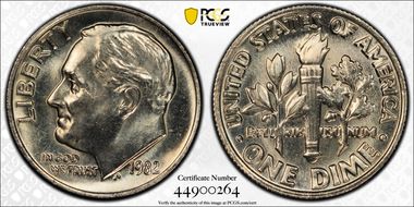 1982 10C No Mintmark - Strong MS66FB