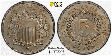 1866 5C Rays AU58
