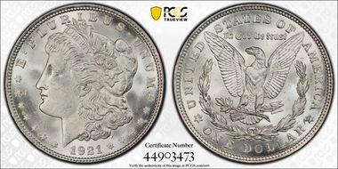 1921 $1 Morgan MS66