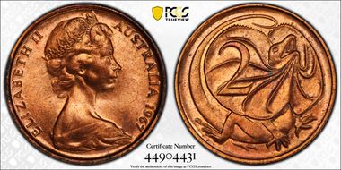 1967 2C w/o SD initials MS63RB