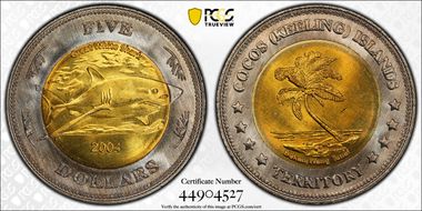 2004 $5 X#17 Great White Shark MS67