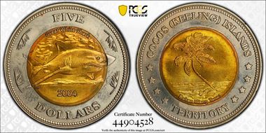 2004 $5 X#17a Great White Shark MS68