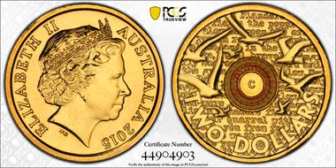 2015-C $2 Remembrance Day In Flanders Fields Colorized MS68