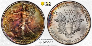 1986 $1 Silver Eagle MS67