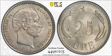 1891 CS 25 Øre MS64