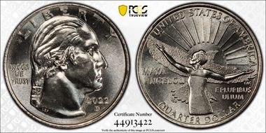 2022-D 25C Maya Angelou First Strike MS65