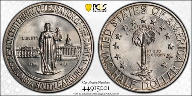 1936 50C Columbia MS65