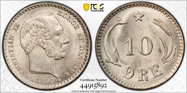 1875 CS 10 Øre MS64