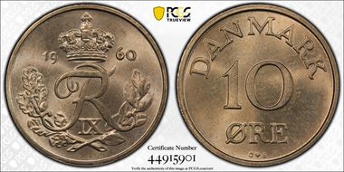 1960 CS 10 Øre KM-841.2 MS65