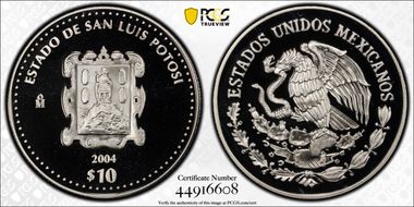 2004-Mo 10 Peso San Luis Potosi PR69DCAM
