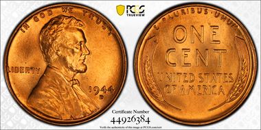 1944-D 1C MS67+ RD