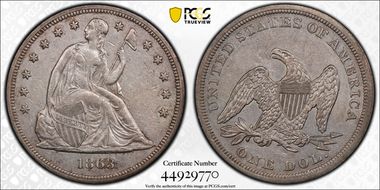 1863 $1 XF40