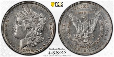 1878 7TF $1 Reverse of 1878 AU50