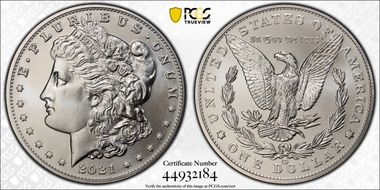 2021-CC Privy $1 Morgan Dollar 100th Anniversary First Strike MS70