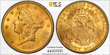 1905 $20 MS64+