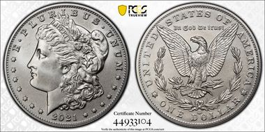 2021-CC Privy $1 Morgan Dollar 100th Anniversary MS69