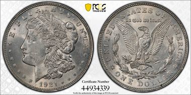 1921 $1 Morgan MS62