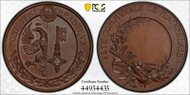1892 Medal Plainpalais R-677c  Bronzed Cu SP65
