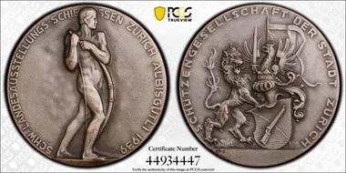 1939 Medal Zurich R-1878a Ag Matte SP64