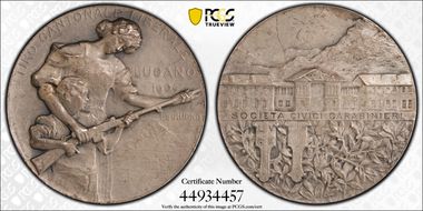 1904 Medal Ticino R-1431a Matte Ag SP63