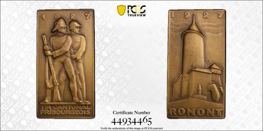 1927 Medal Romont R-428b Matte Ae SP65