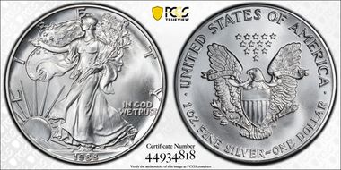 1988 $1 Silver Eagle MS70
