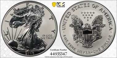2006-P $1 Eagle-20th Anniversary Reverse Proof PR70