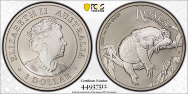 2022-P $1 Koala Ag MS70