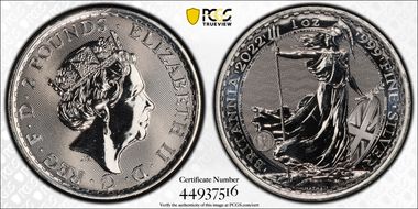 2022 £2 Britannia Ag MS67