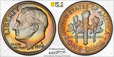 1969-S 10C PR67