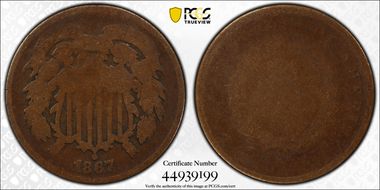 1867 2C Doubled Die Obverse FR2BN