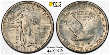 1917-S 25C Type 2 MS64FH