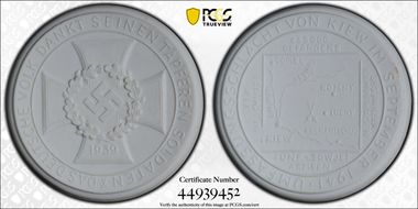 1941 Medal  Scheuch-1875n Munchen White Porcelain MS65