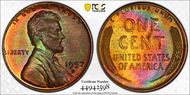 1957-D 1C MS66BN