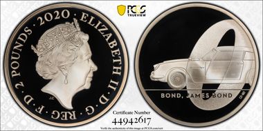 2020 £2 Bond, James Bond Ag PR70DCAM