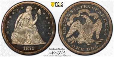 1872 $1 PR64CAM