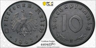 1947-E 10 Pfg J-375 MS64
